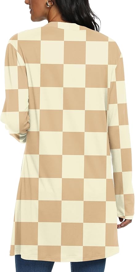 Womens Casual Lightweight with Pocketes Long Sleeve Open Front Cardigan