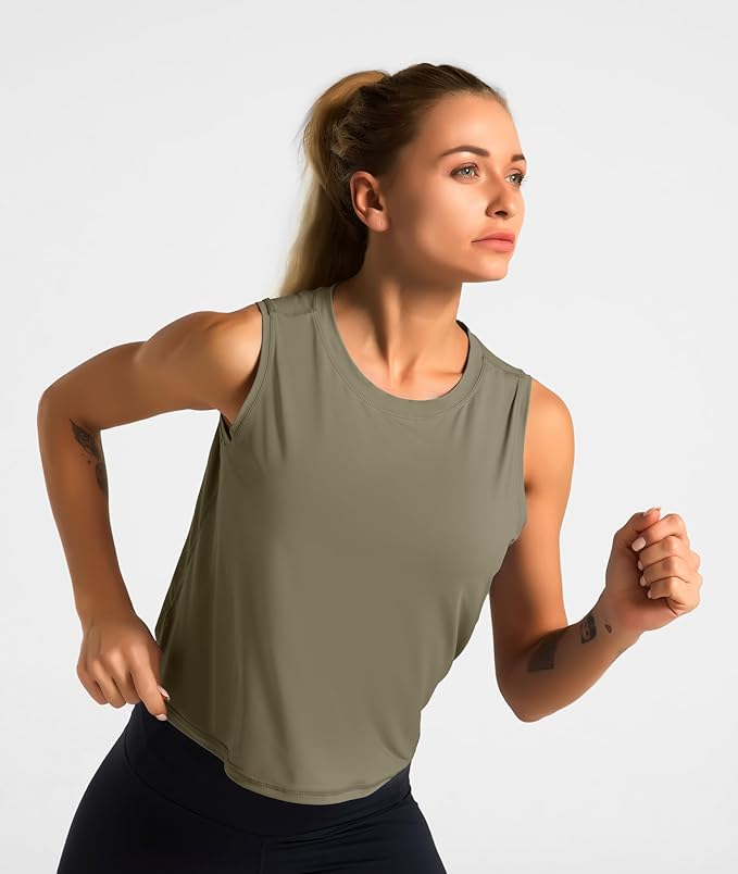 Dragon Fit Womens Ice Silk Workout Tank Tops Sleeveless Cropped Yoga Shirt for Running Gym Summer
