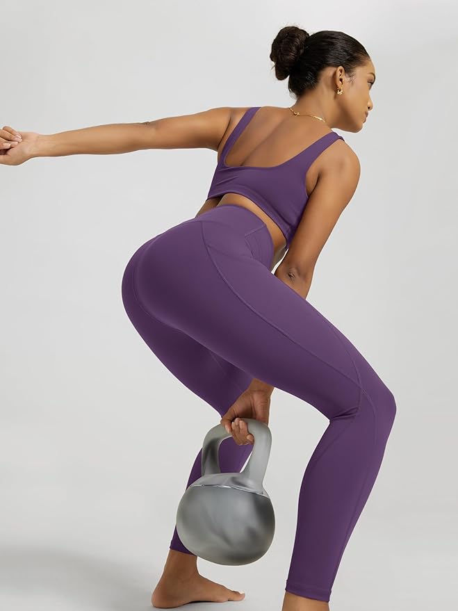 ODODOS Women's High Waisted Yoga Leggings with Pockets, Tummy Control Non See Through Workout Athletic Running Yoga Pants