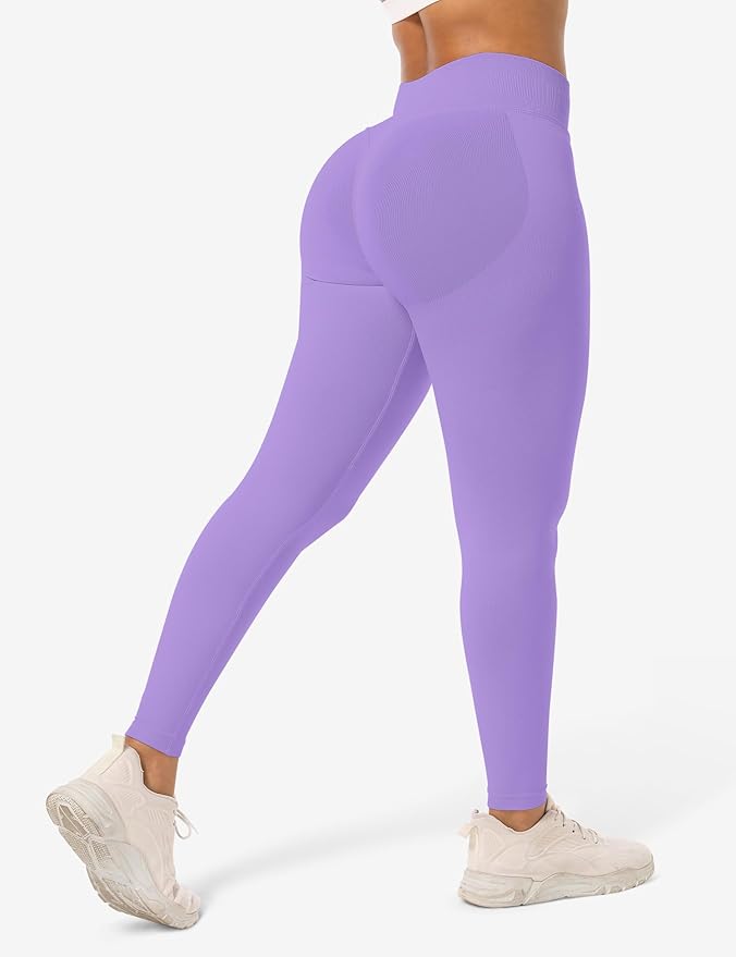 Ieumaz Scrunch Butt Lifting Leggings for Women Gym Seamless Workout Leggings Mid Low Waist Tummy Control Yoga Pants