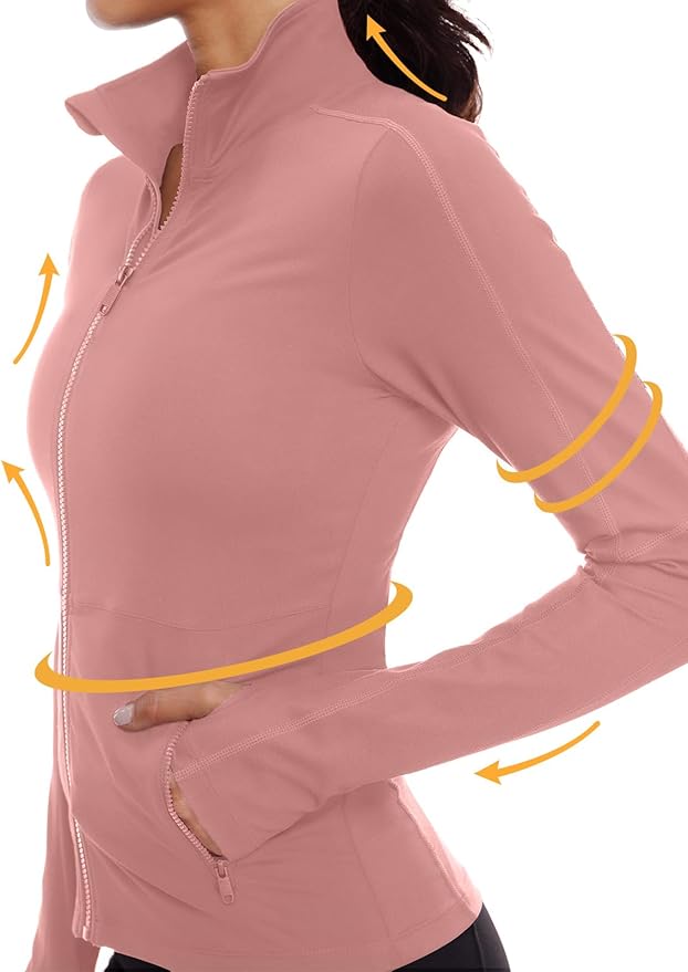 VUTRU Women's Workout Yoga Jacket Full Zip Running Athletic Track Jacket