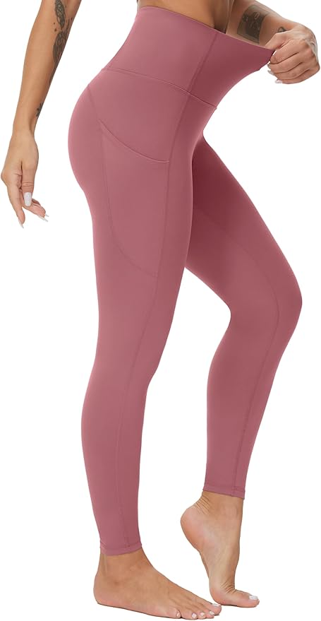 Dragon Fit High Waist Yoga Leggings with 3 Pockets,Tummy Control Workout Running 4 Way Stretch Yoga Pants