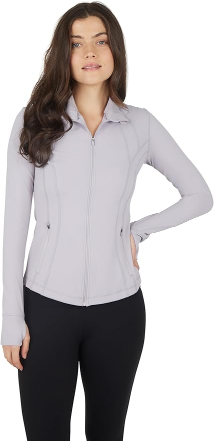 90 Degree By Reflex Full Zip Running Track Jacket Lightweight Athletic Slim Fit Jacket with Thumbholes