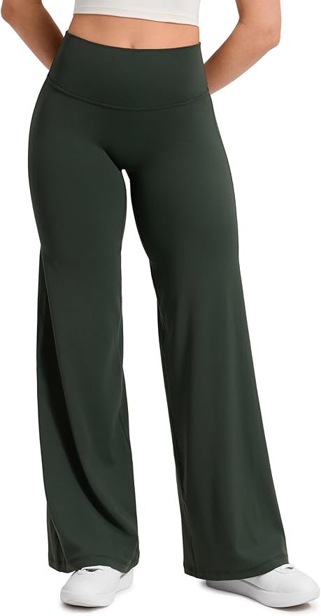 CRZ YOGA Softretch No Front Seam Wide Leg Pants 28''/ 30''/ 32" for Women - High Waist Yoga Lounge Buttery Soft Comfy Casual