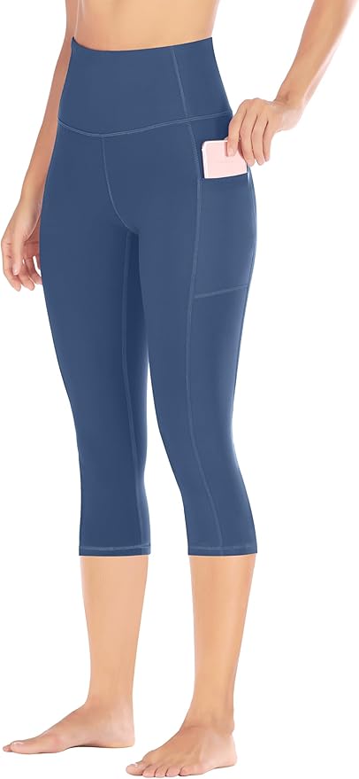 Ewedoos Capri Leggings for Women High Waisted Yoga Pants with Pockets for Women Tummy Control Workout Leggings Yoga Capris