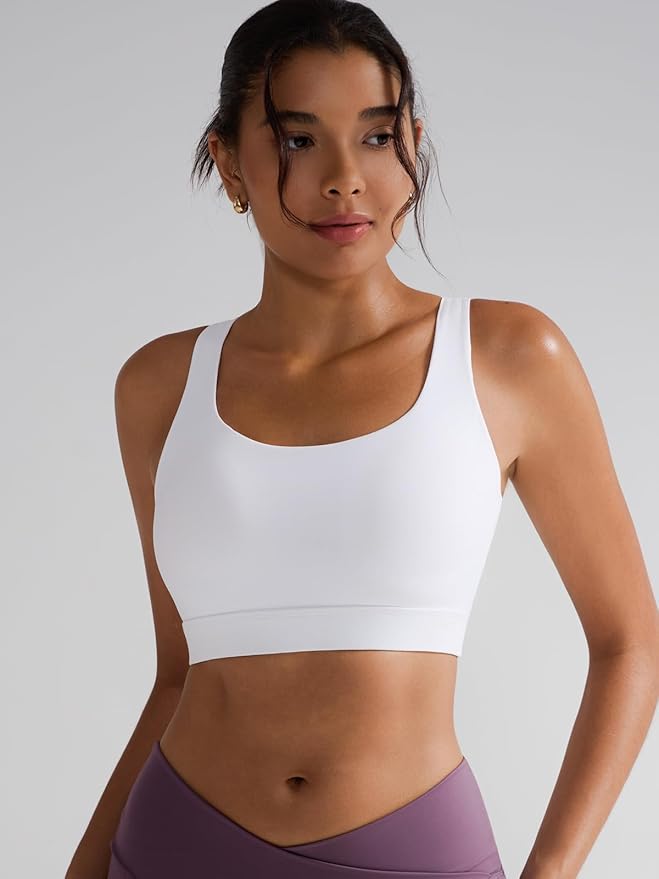 RUNNING GIRL High Impact Sports Bras for Women,Racerback Running Bra Workout Crop Tank Tops Longline Sports Bra Push up