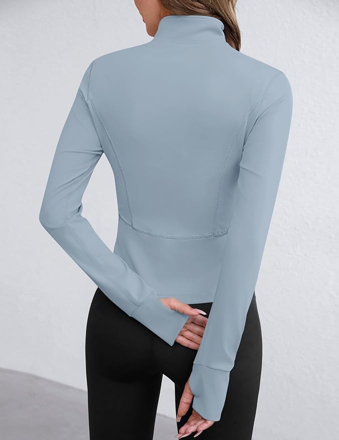 Avoogue Women Lightweight Active Jacket Full Zip Workout Running Yoga Athletic Outerwear with Pockets