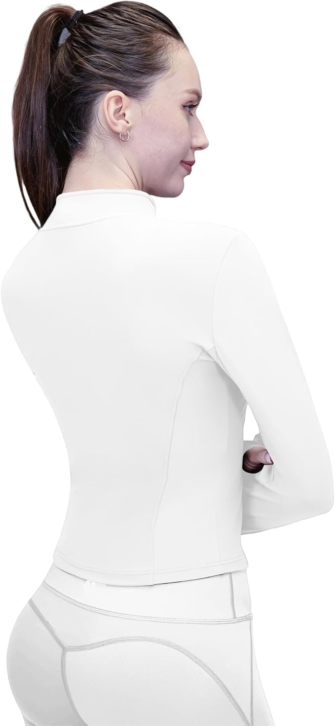 Women's Yoga Jacket Lightweight Zip Up - Workout Jackets for Running Gym Athletic Tops Full Zip