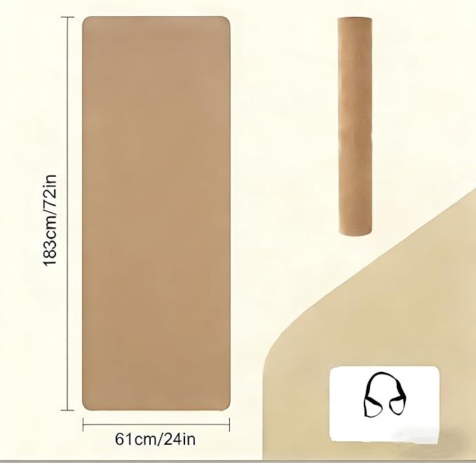Cork Yoga Mat extra thick 6mm TPE Yoga Mat 72x24 Inch High Density Non-Slip Workout Mat Super Grip Quick-Dry for Hot Yoga, Home Gym