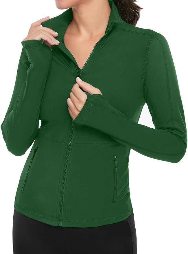 VUTRU Women's Workout Yoga Jacket Full Zip Running Athletic Track Jacket