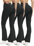 3 Packs Women's Flare Leggings with Pockets, Soft High Waisted Tummy Control Bootcut Workout Yoga Pants