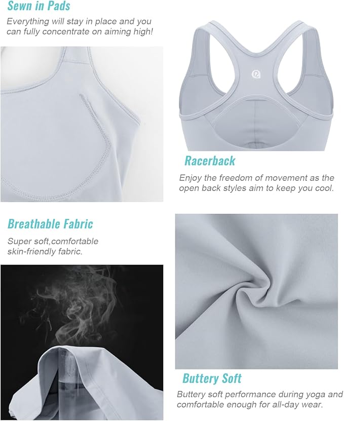 RUNNING GIRL Workout Tank Tops with Built in Bras for Women,Compression Shirt Strappy Back Athletic Yoga Tops