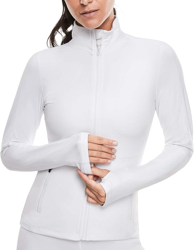 VUTRU Women's Workout Yoga Jacket Full Zip Running Athletic Track Jacket