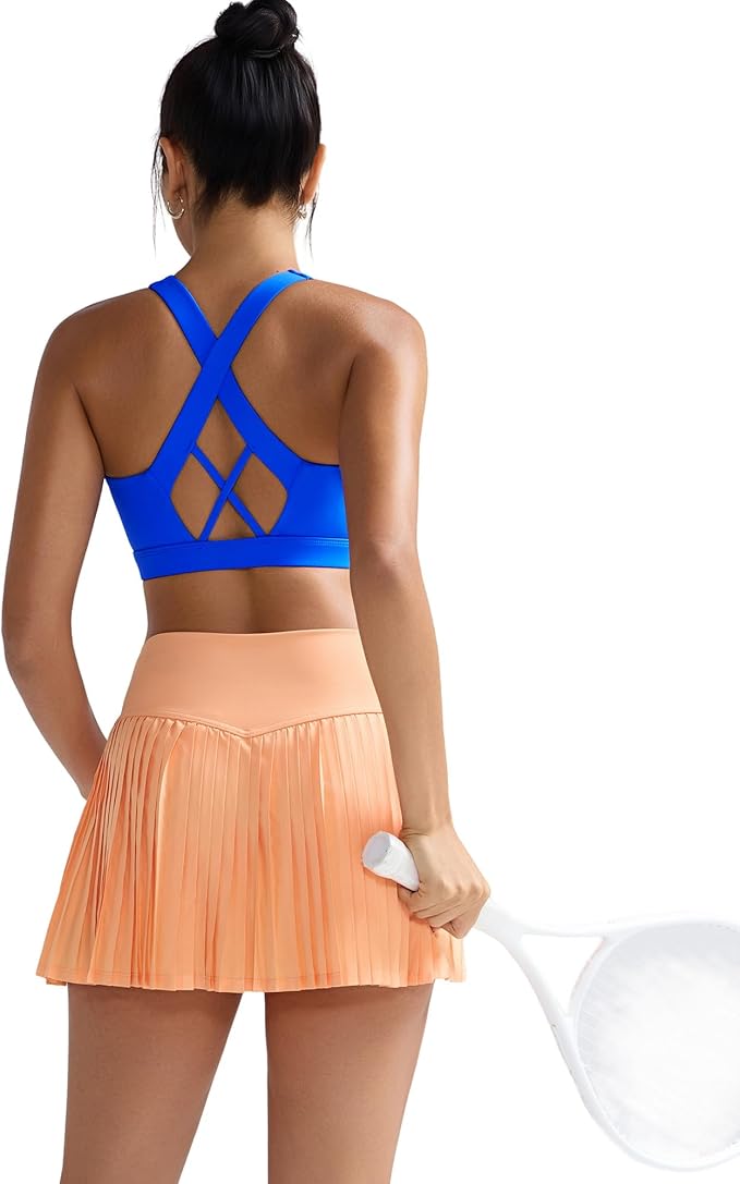 RUNNING GIRL Sports Bra for Women, Molded Cup High Impact Sports Bras for Women with Sewn in Pads