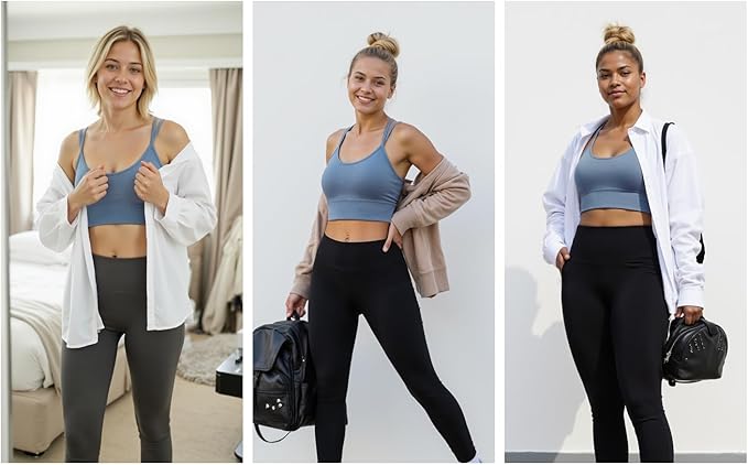 Sykooria 3 Pack Strappy Sports Bra for Women Sexy Crisscross for Yoga Running Athletic Gym Workout Fitness Tank Tops
