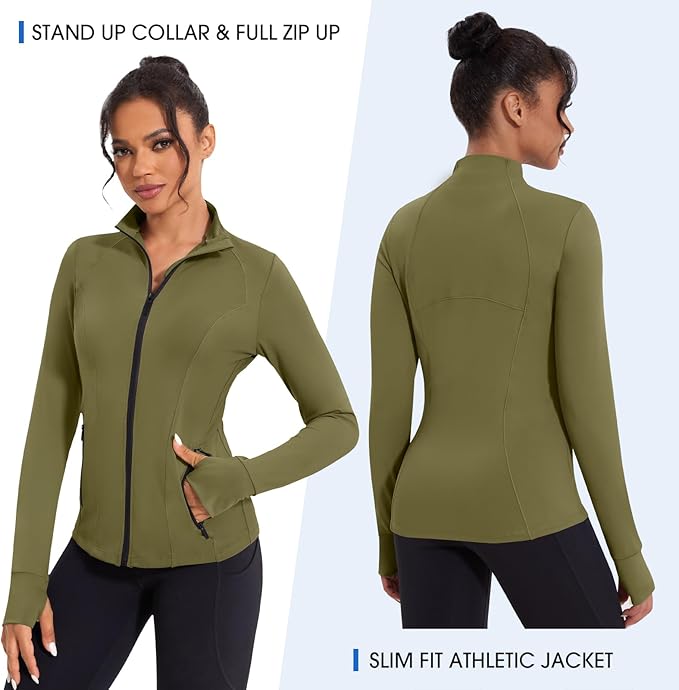 Workout Jackets for Women Lightweight Running Sweat Jackets Full Zip Up Exercise Yoga Athletic Clothes with Pockets