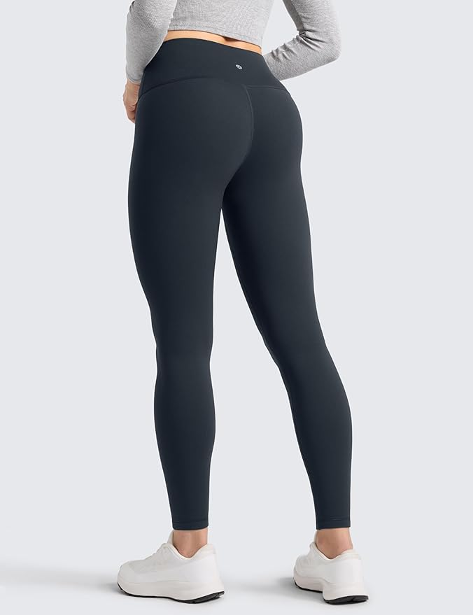 CRZ YOGA Matte Thermal Fleece Lined Leggings 28'' - Casual Lounge Workout Womens Yoga Full Length Pants Winter Warm
