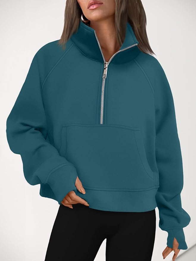 AUTOMET Womens Sweatshirts Half Zip Cropped Pullover Fleece Quarter Zipper Hoodies 2026 Fall Fashion Outfits Clothes