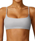 Comper Women's Sports Bra with Thin Straps Stretchy Wirefree Workout Bras Lightweight Workouts Bralette with Removable Pads