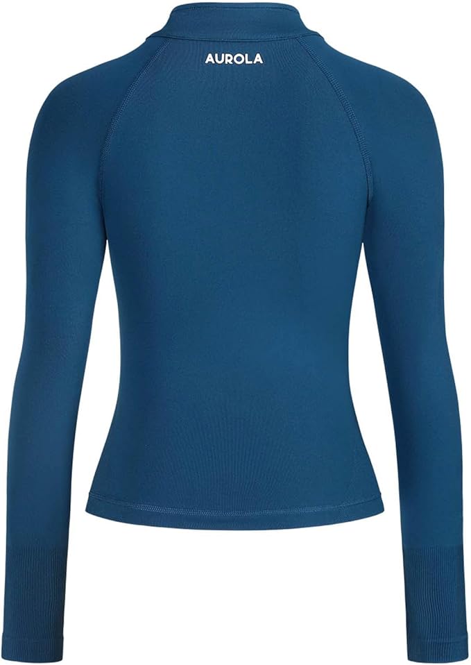 AUROLA Influence Athletic Workout Jacket for Women, Lightweight Slim Fit Full Zip Running Yoga Sports Jacket with Thumb Holes