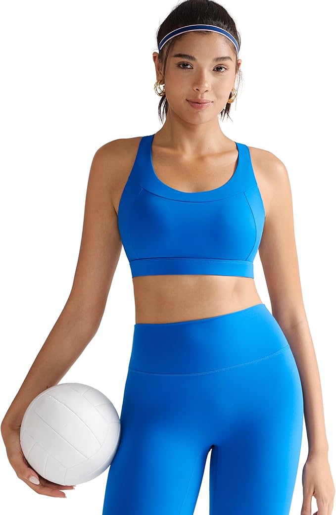 RUNNING GIRL Sports Bra for Women, Molded Cup High Impact Sports Bras for Women with Sewn in Pads