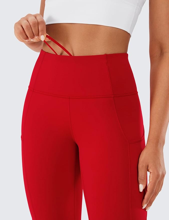 CRZ YOGA Naked Feeling Workout Leggings Pockets 25'' - High Waisted Womens Yoga Pants Running Tights