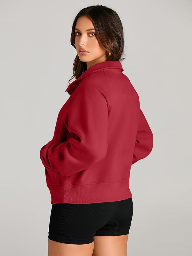 AUTOMET Womens Sweatshirts Half Zip Cropped Pullover Fleece Quarter Zipper Hoodies 2026 Fall Fashion Outfits Clothes