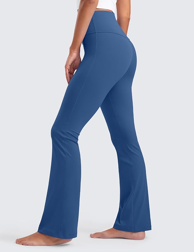CRZ YOGA Butterluxe Flare Leggings 29"/30.5"/32"/33.5" - High Waist Bootcut Wide Leg Lounge Womens Yoga Pants with Pocket