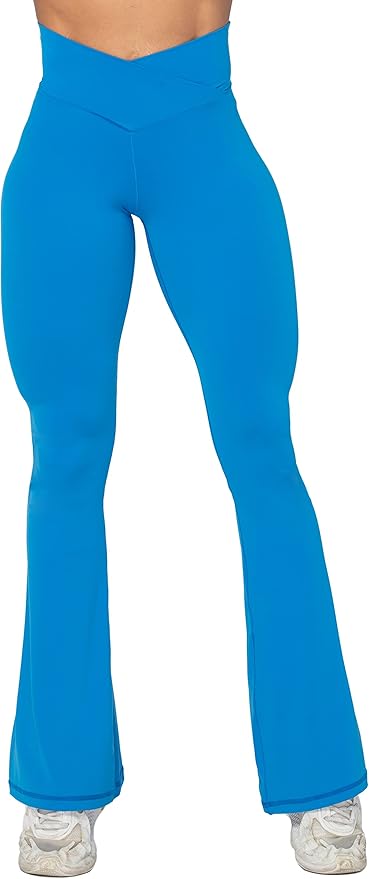 Sunzel Flare Leggings, Crossover Yoga Pants with Tummy Control, High-Waisted and Wide Leg
