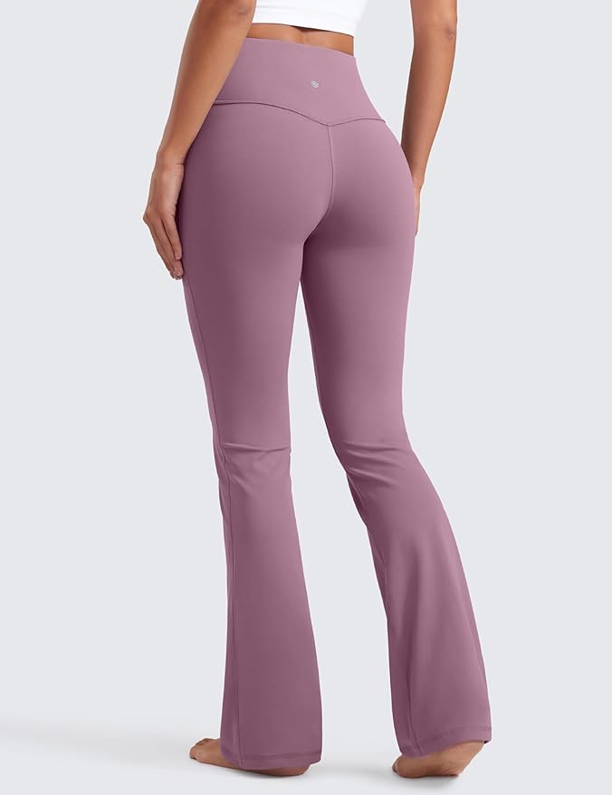 CRZ YOGA Butterluxe Flare Leggings 29"/30.5"/32"/33.5" - High Waist Bootcut Wide Leg Lounge Womens Yoga Pants with Pocket