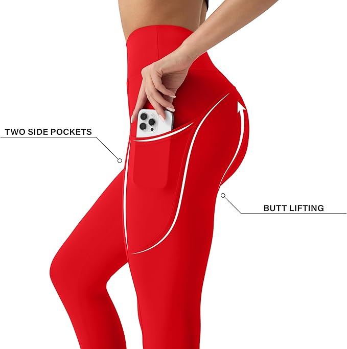 High Waisted Leggings for Women - No Front Seam Tummy Control Yoga Pants for Workout Running No See Through