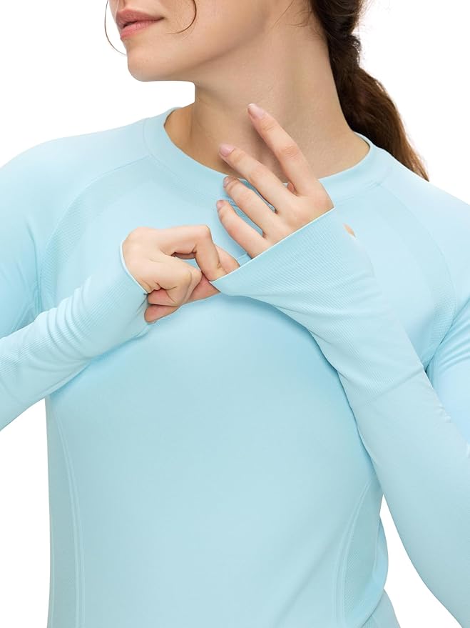 Long Sleeve Workout Tops for Women, Compression Shirt, Sports Running Shirt Breathable Athletic Top Slim Fit