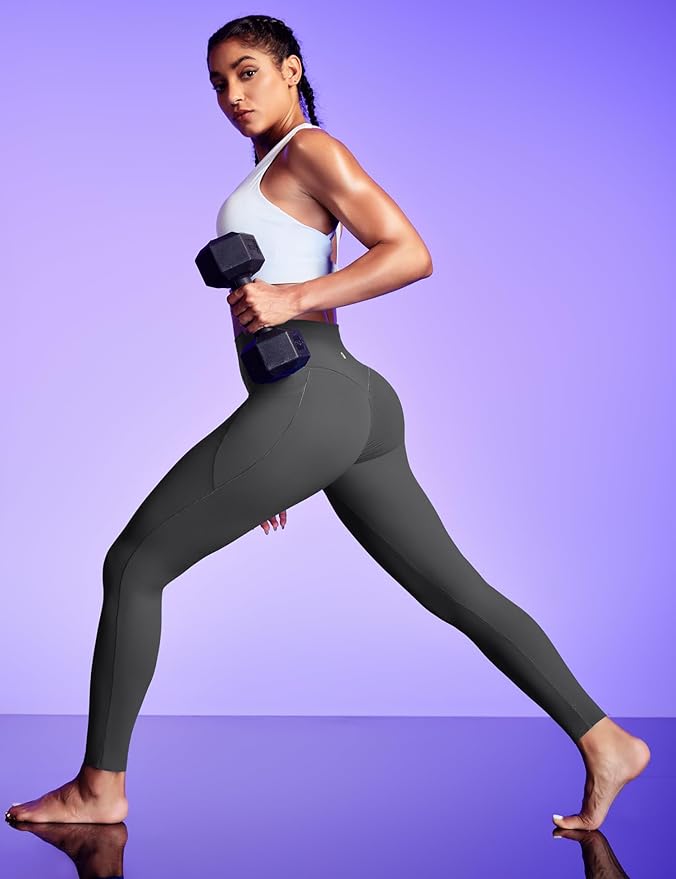IUGA Invisible Scrunch Butt Lifting Leggings for Women No Front Seam Workout Leggings with Pockets Tummy Control Yoga Pants