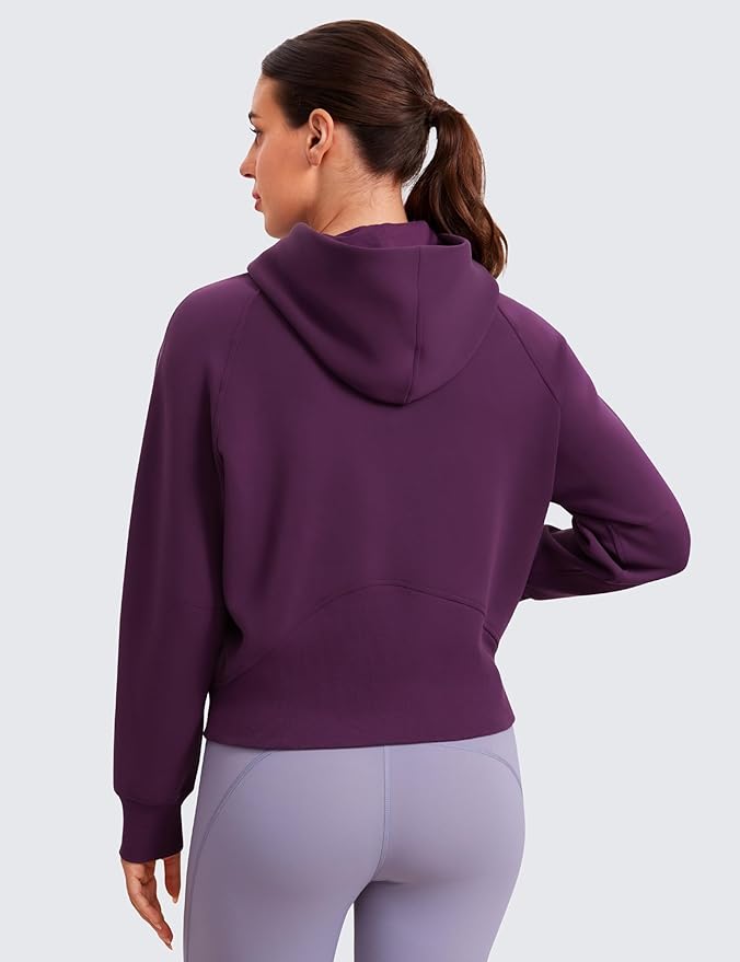 CRZ YOGA Womens SoftAura Full Zip Up Hoodie Workout Casual Hooded Sweatshirt Long Sleeve Athletic Jacket