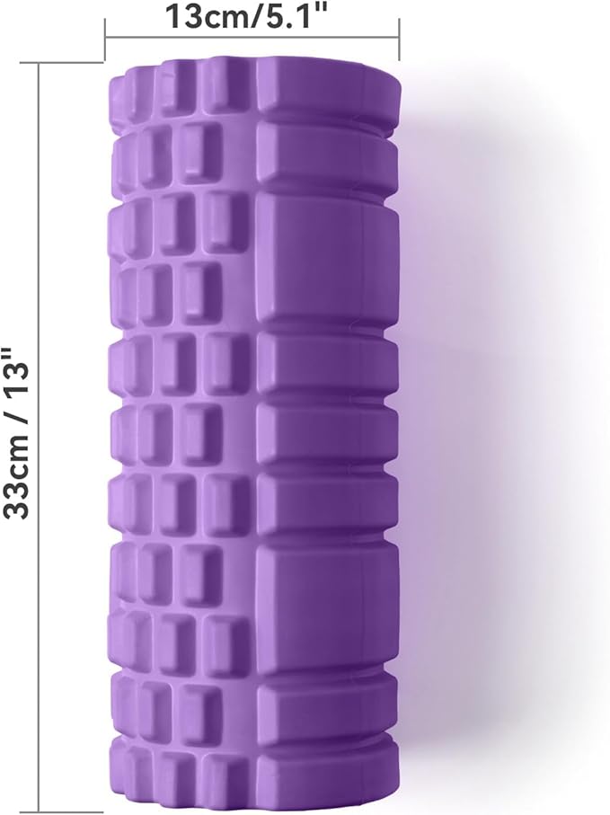 Krightlink Foam Roller for Muscle Massager, Patented 13" High Density Exercise Roller for Muscle and Myofascial Trigger Point Release, Yoga, Back Roller for Fitness, Yoga (Purple)