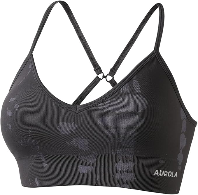 AUROLA Serpent Seamless Sports Bras for Women,Backless Padded Strappy Workout Gym Yoga Crop Tops