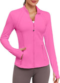 VUTRU Women Athletic Jacket Fitted Workout Running Zip Up Track Coat Layer with Thumb Holes Pockets for Yoga Gym Travel