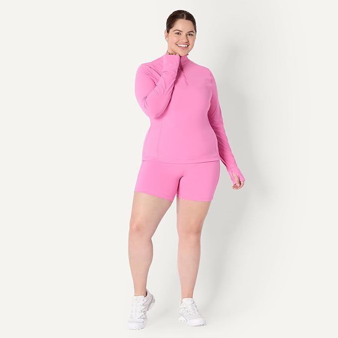 Amazon Essentials Women's Active FormFlex Buttery Soft Slim Fit Quarter Zip Long Sleeve Pullover Jacket