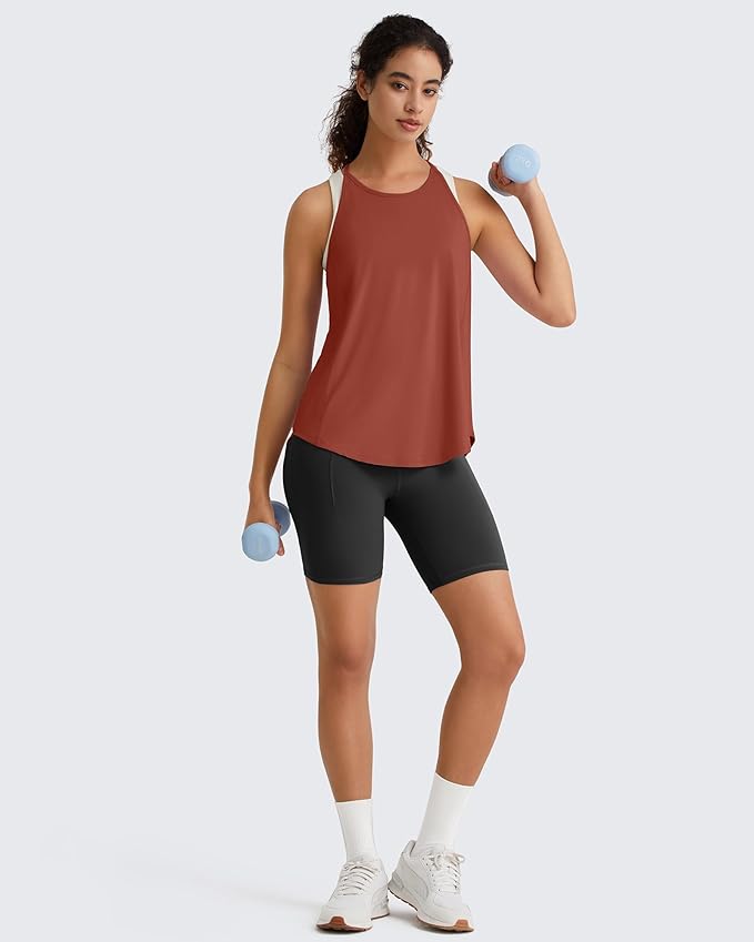 G4Free Workout Athletic Tank Tops for Women Racerback Lightweight Gym Pilates Y-Back Loose Fit Running Tanks Top