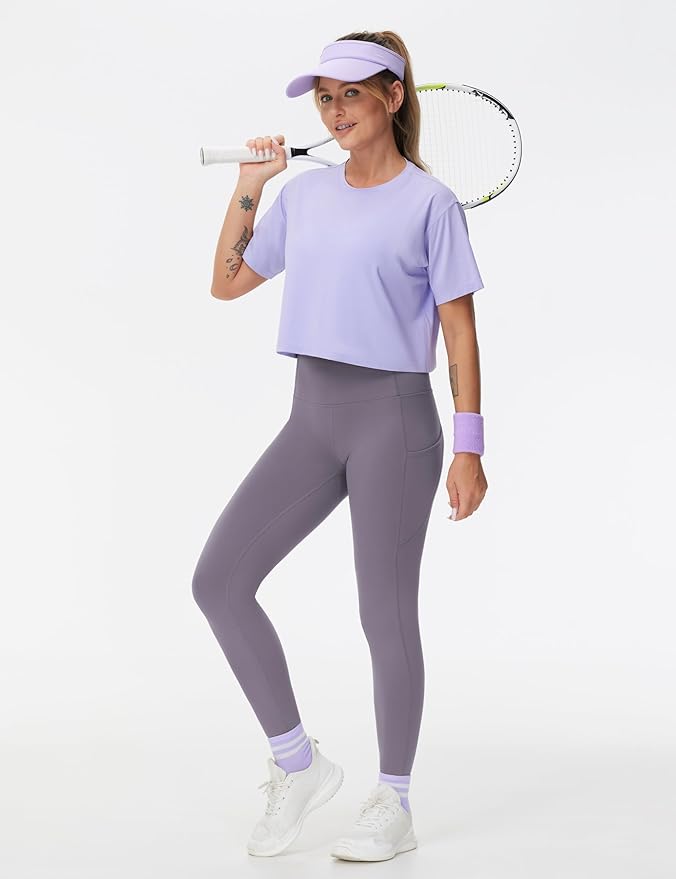 THE GYM PEOPLE Thick High Waist Yoga Pants with Pockets, Tummy Control Workout Running Yoga Leggings for Women