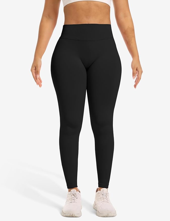 Ieumaz Scrunch Butt Lifting Leggings for Women Gym Seamless Workout Leggings Mid Low Waist Tummy Control Yoga Pants
