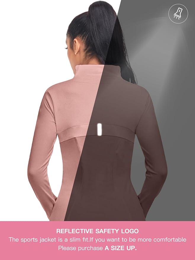 VUTRU Women's Workout Yoga Jacket Full Zip Running Athletic Track Jacket