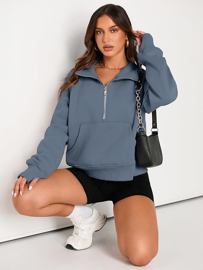 AUTOMET Womens Sweatshirts Half Zip Cropped Pullover Fleece Quarter Zipper Hoodies 2026 Fall Fashion Outfits Clothes