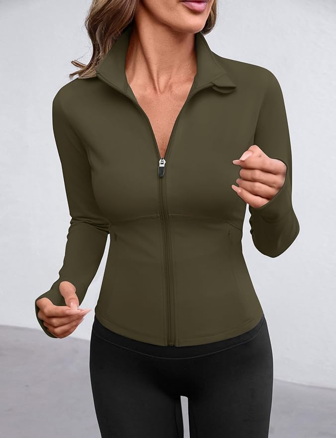 Avoogue Women Lightweight Active Jacket Full Zip Workout Running Yoga Athletic Outerwear with Pockets