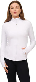 90 Degree By Reflex Full Zip Running Track Jacket Lightweight Athletic Slim Fit Jacket with Thumbholes