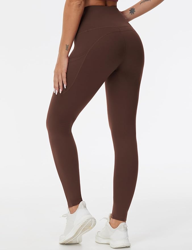 THE GYM PEOPLE Thick High Waist Yoga Pants with Pockets, Tummy Control Workout Running Yoga Leggings for Women