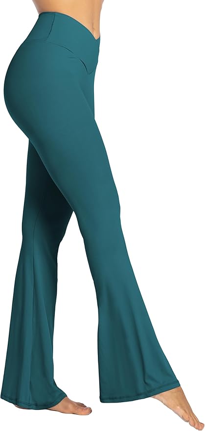 Sunzel Flare Leggings, Crossover Yoga Pants with Tummy Control, High-Waisted and Wide Leg