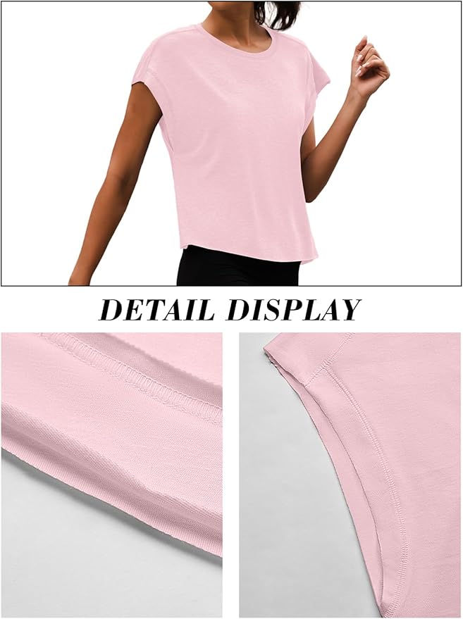Women Open Back Workout Shirts Short Sleeve Tops Casual Yoga Y2k Athletic Gym Running Crop Tees