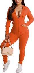 YeGine Women 2 Piece Outfits Long Sleeve Tracksuit Bodycon Matching Sets Hoodie Jacket Jogging Suit