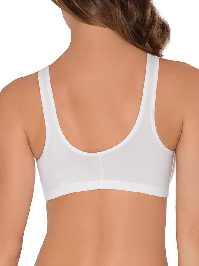 Fruit of the Loom Women's 96014PK Comfort Cotton Blend Front Close Sports Bra 2 Pack